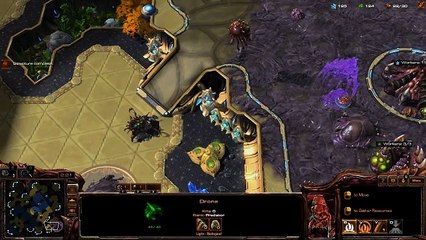 [StarCraft 2] No.0286--Great-Level ZERG v.s Harder A.I, LOSS [2-Base Ravager-Ling Attack]