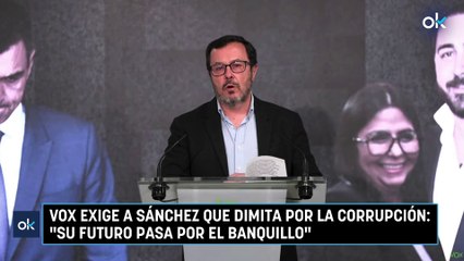 Vox exige a Sánchez que dimita por la corrupción: "Su futuro pasa por el banquillo"