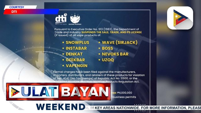 Ilang vape shops, apektado sa paghihigpit ng DTI sa paglalagay ng tax stamps sa vape products