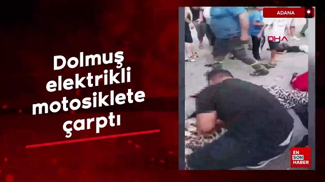 Adana'da dolmuş, elektrikli motosiklete çarptı
