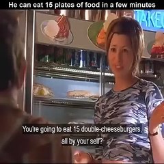 A man has eaten 15 plates of food