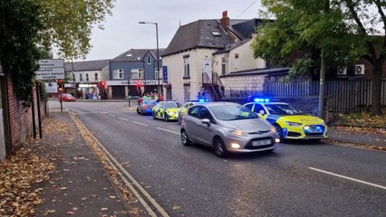 Aftermath of crash outside Sheffield Northern General Hospital which closed roads
