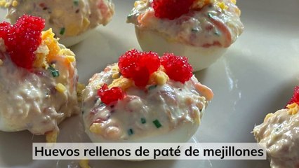 Huevos rellenos de atún y salmón