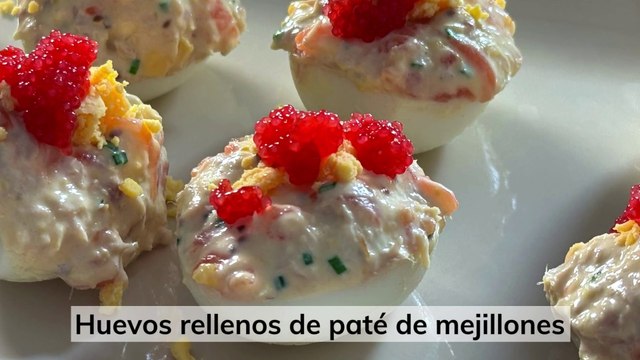 Huevos rellenos de atún y salmón