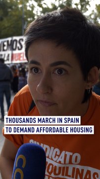 Housing unions threaten rent and general strikes on march in Madrid