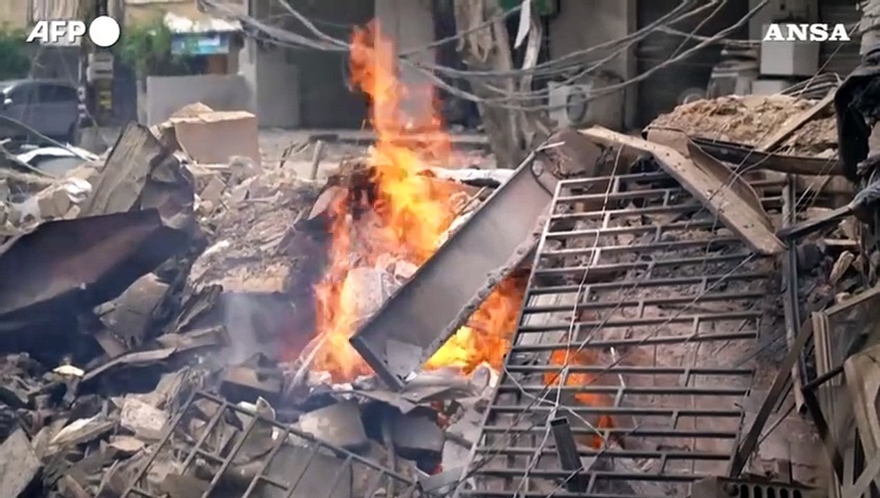 Libano, danni e macerie nella periferia sud di Beirut