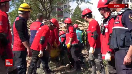 Uşak'ta gerçeğini aratmayan deprem tatbikatı