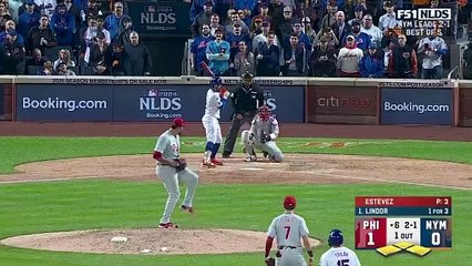 Francisco Lindor y su primer jonrón en la postemporada 2024