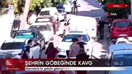 Marmaris'te şehrin göbeğindeki palalı kavga