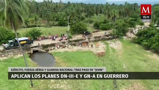 El Ejército, Fuerza Aérea y Guardia Nacional ayudan a comunidades alejadas de Guerrero tras paso de 'John'