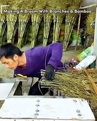 Making a Broom with Branches & Bamboo