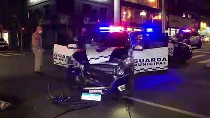 Viatura da Guarda Municipal se envolve em acidente com vítimas no Centro