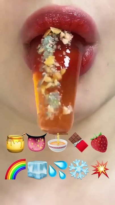 asmr EMOJI FOOD eating sounds(sped up)
