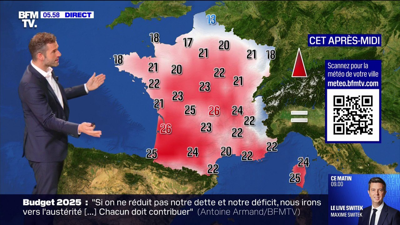 Un ciel voilé sur toute la France, avec des températures qui remontent et sont comprises entre 13°C et 26°C... La météo de ce lundi 14 octobre