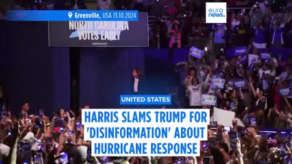 Harris slams Trump for 'disinformation' about government hurricane response