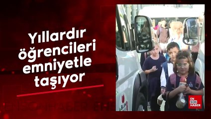 Küçükçekmece'deki kadın şoför, yıllardır öğrencileri emniyetle taşıyor