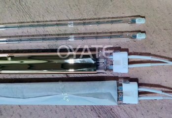 Half gold coated twin tubes infrared heating lamps 1800w