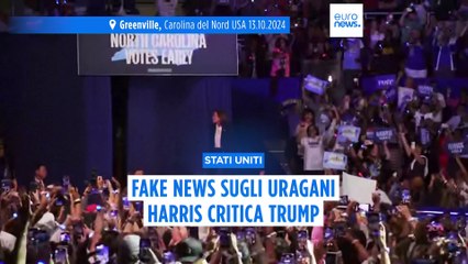 Download Video: Stati Uniti: le fake news sulla risposta del governo agli uragani, Kamala Harris critica Trump