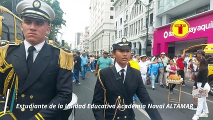 CIUDAD DE GUAYAQUIL RECIBIÓ HONORES DE ESTUDIANTES QUE DESFILARON POR LOS 204 AÑOS DE INDEPENDENCIA