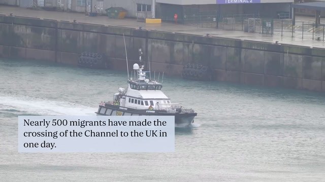 Nearly 500 migrants arrive in UK after crossing the Channel in nine small boats