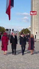 Emmanuel et Brigitte Macron accueillent le roi et la reine de Belgique.