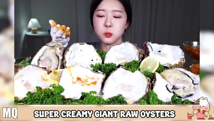 MUKBANGERS VS. FOOD | GIANT RAW OYSTERS | MUKBANG ASMR