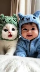Adorable Baby Laughs with Cute Cat | Funniest Baby & Cat Moments 2024