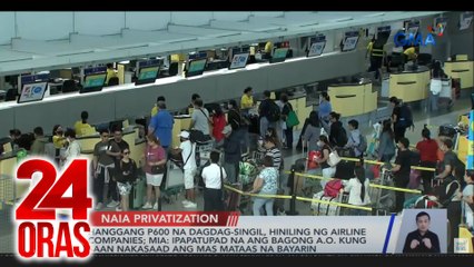 Hanggang P600 na dagdag-singil, hiniling ng airline companies; MIA: Ipapatupad na ang bagong A.O. kung saan nakasaad ang mas mataas na bayarin | 24 Oras