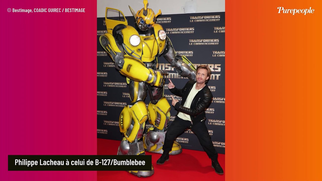 Audrey Fleurot presque aphone, Philippe Lacheau avec un tee-shirt spécial pour l'avant-première du nouveau Transformers
