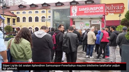 Samsunspor taraftarları, Fenerbahçe maçı için saatler öncesinden bilet kuyruğuna girdi