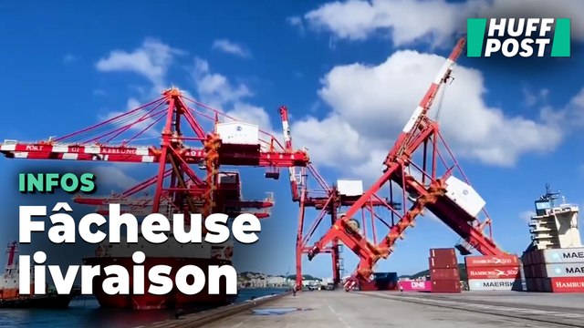 À Taïwan, l’effondrement spectaculaire d’une grue portuaire