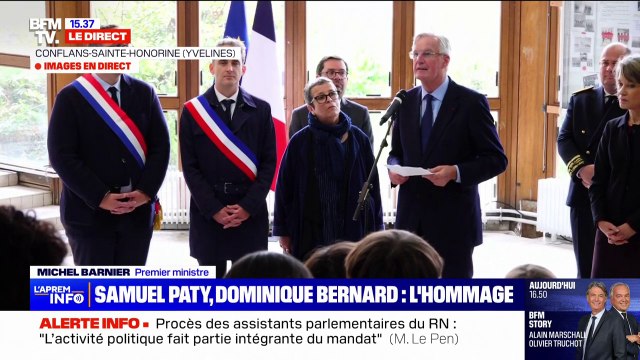 Hommage à Samuel Paty et Dominique Bernard: C'est un moment important, ce sont deux hommes qu'il ne faut pas oublier , déclare Michel Barnier