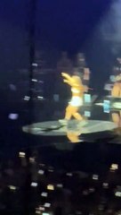 Olivia Rodrigo falls off the stage in the middle of a concert