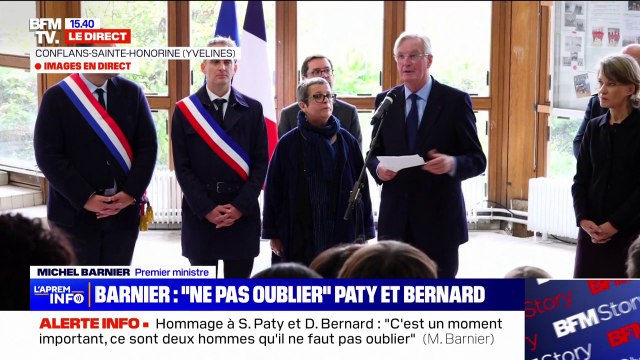 Hommage à Samuel Paty et Dominique Bernard: Je veux vous dire le soutien et l'engagement de tout le gouvernement pour la sécurité et la sérénité , déclare Michel Barnier
