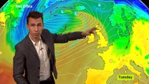 Monday afternoon forecast 25/10/2021