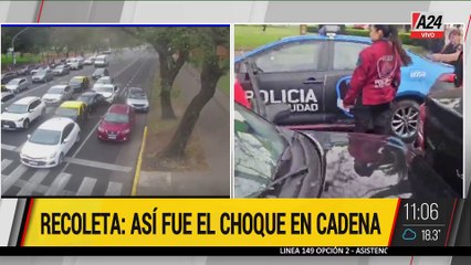  ASÍ FUE EL CHOQUE EN CADENA EN RECOLETA