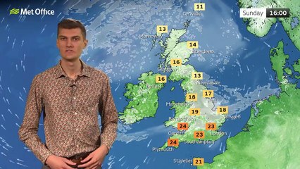 Sunday afternoon forecast 28/05/23