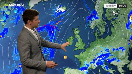 Met Office Tuesday Evening Weather Forecast 07/05/2024