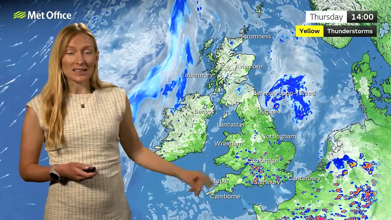 Met Office Thursday Afternoon Weather Forecast 01/08/2024