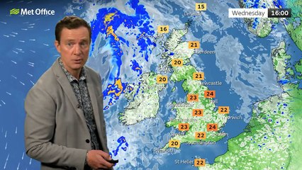Met Office Wednesday Afternoon Weather Forecast 17/07/2024