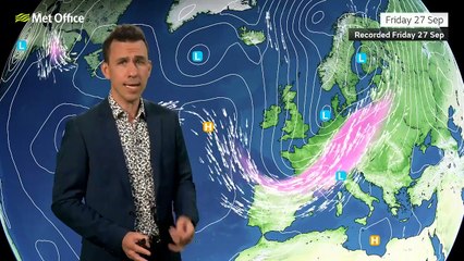 Met Office 14 day weather outlook 27/09/2024
