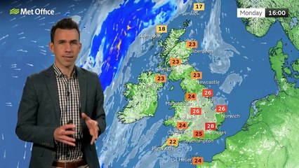 Met Office Sunday evening weather forecast 23/06/2024