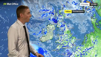 Met Office monday morning weather forecast 27/05/2024
