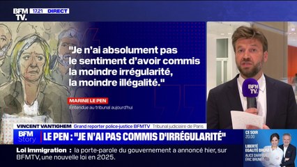 Procès du RN: Marine Le Pen dit avoir "le sentiment" de ne pas avoir "commis la moindre irrégularité"