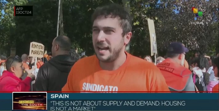 Hundreds of demonstrators in Madrid demanded decent housing prices