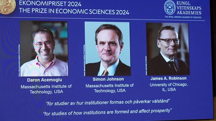 Trío de investigadores gana Nobel de Economía por trabajos sobre desigualdades entre naciones