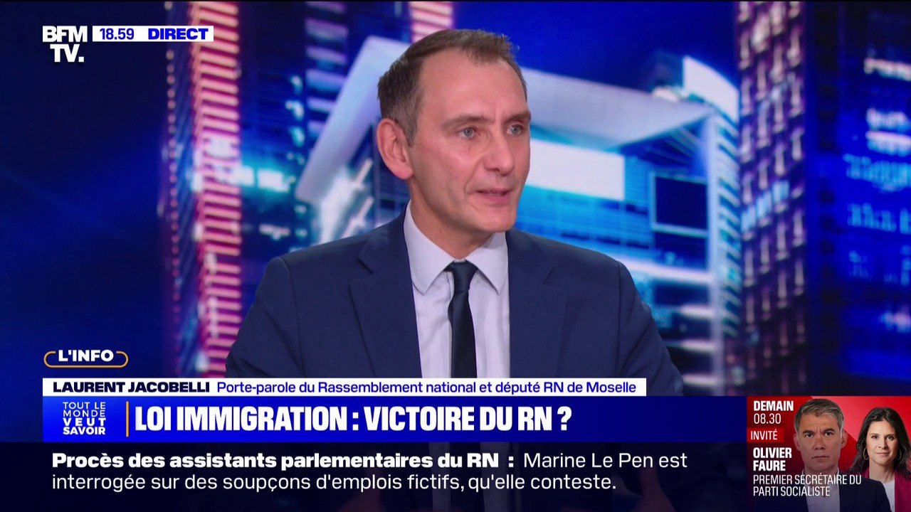 Laurent Jacobelli (RN): "Il y a eu beaucoup d'agitation dans le passé sur la question de l'immigration. Il va falloir passer maintenant à l'action"