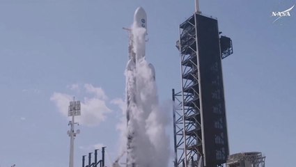 Moment Nasa launches Clipper spacecraft to explore Jupiter’s moon in search for alien life