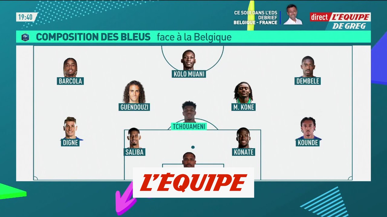 Avec Kolo Muani, Digne et Guendouzi d'entrée - Foot - Bleus