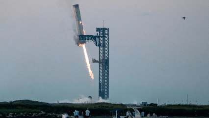 Musk declares "science fiction without the fiction" after giant SpaceX booster lands on launch pad